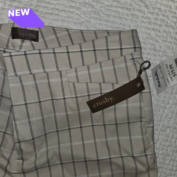 ✨ DEREK LAM 10 CROSBY | Dress pants plaid flat front straight leg career - Picture 6 of 6